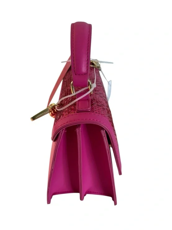 Betsey Johnson Pink Sequin Top-Handle Satchel Crossbody Bag - Picture 4 of 7